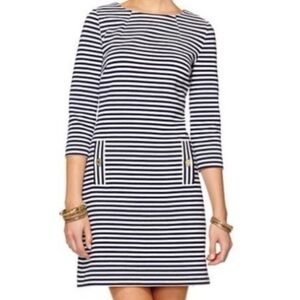 Lilly Pulitzer Charlene Blue and White Stripped Dress Size Small